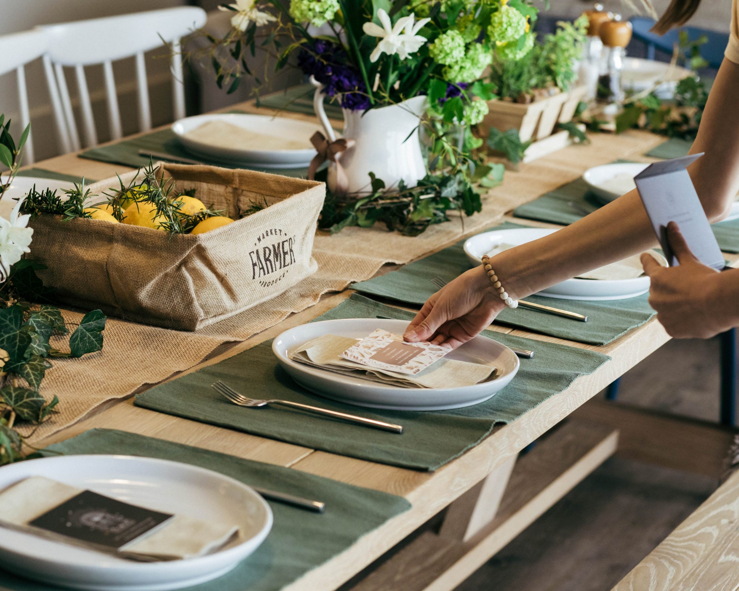 laying table for breakfast